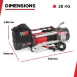 Samurai 8000 Electric Winch 12V – With Synthetic Rope - Image 2
