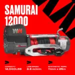 Samurai 12000 Electric Winch 12V – With Synthetic Rope - Image 5