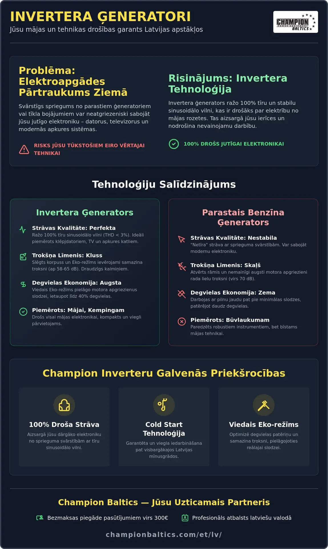 Inverteraģeneratori Latvijas tirgū