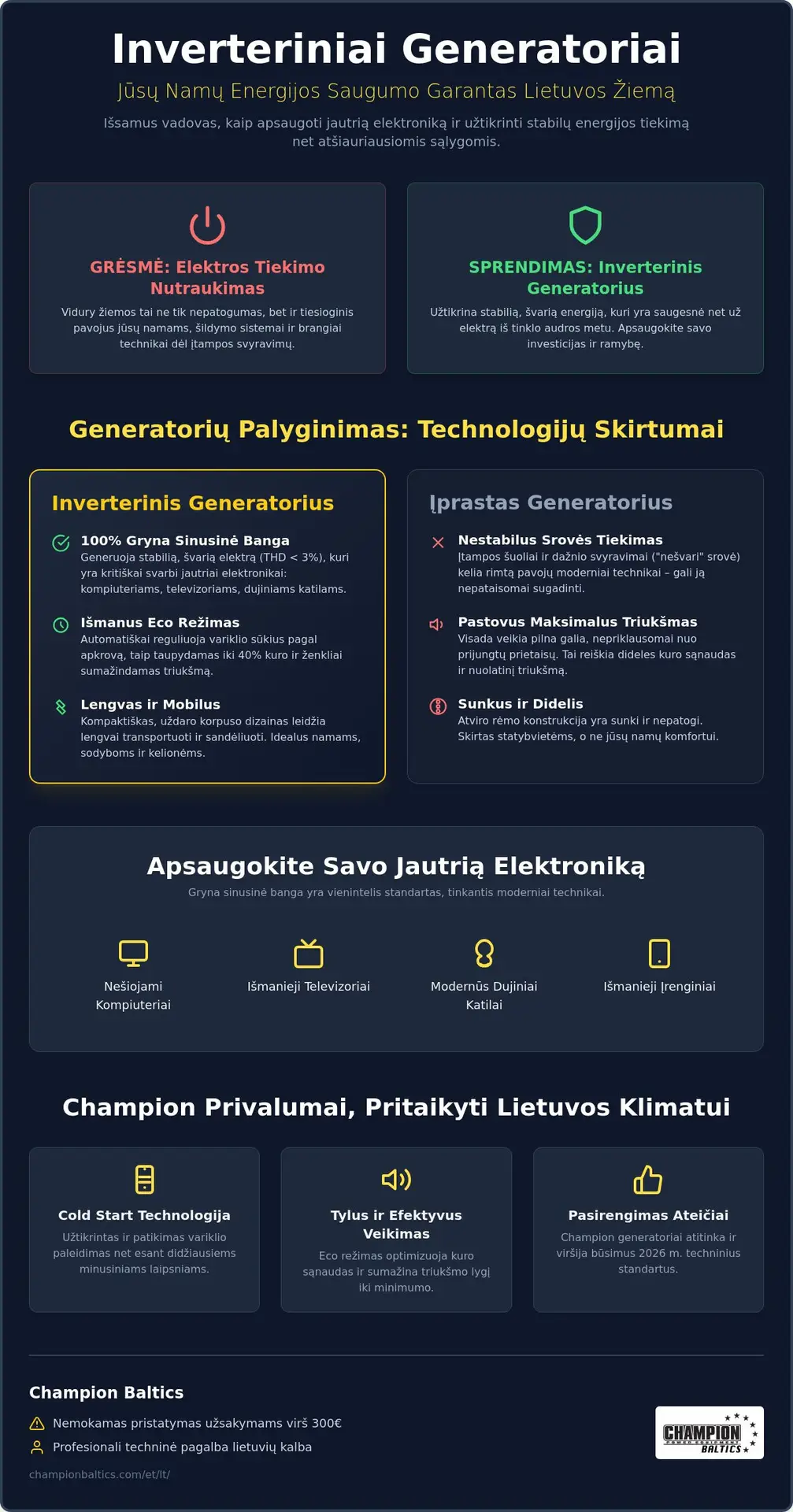 Inverteriniai generatoriai Lietuvos rinkoje
