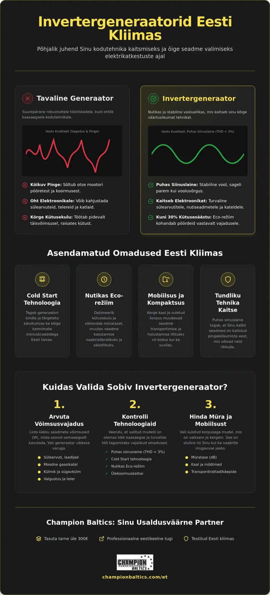 Invertergeneraatorid Eesti turul