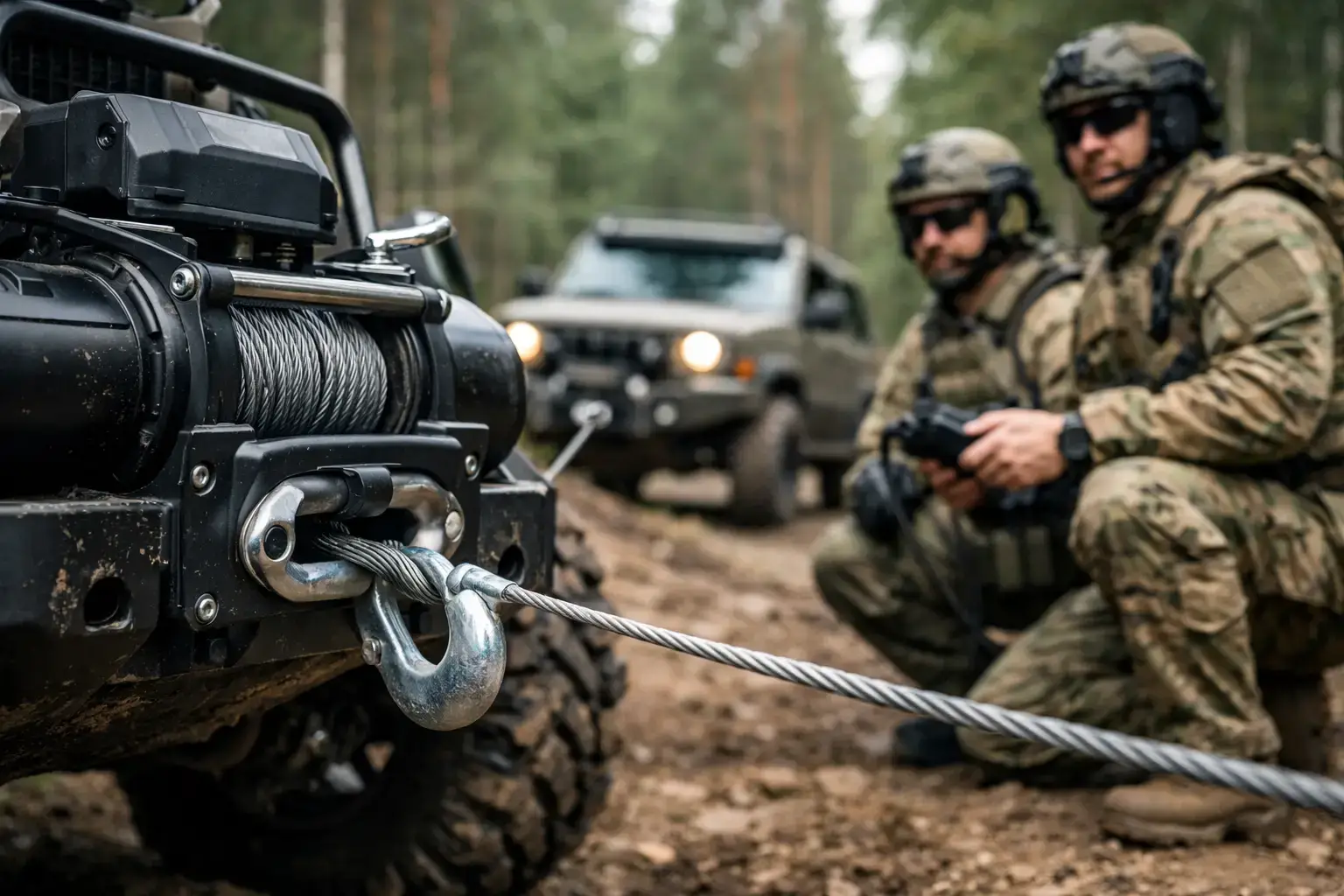 Integrated Safety Features for Tactical Use of Winches