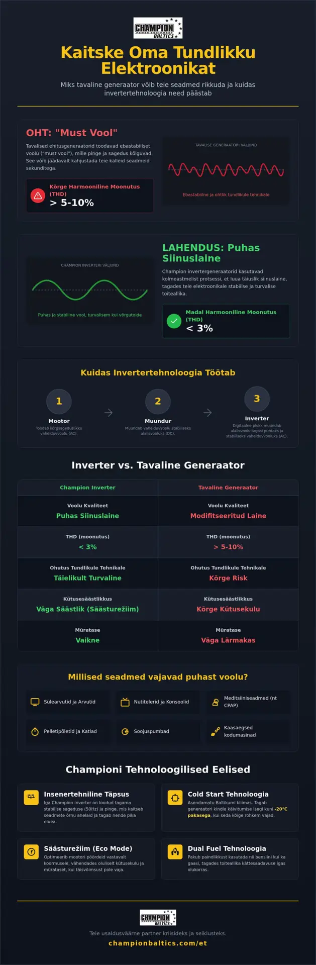Kaasaskantav generaator tundliku elektroonika jaoks