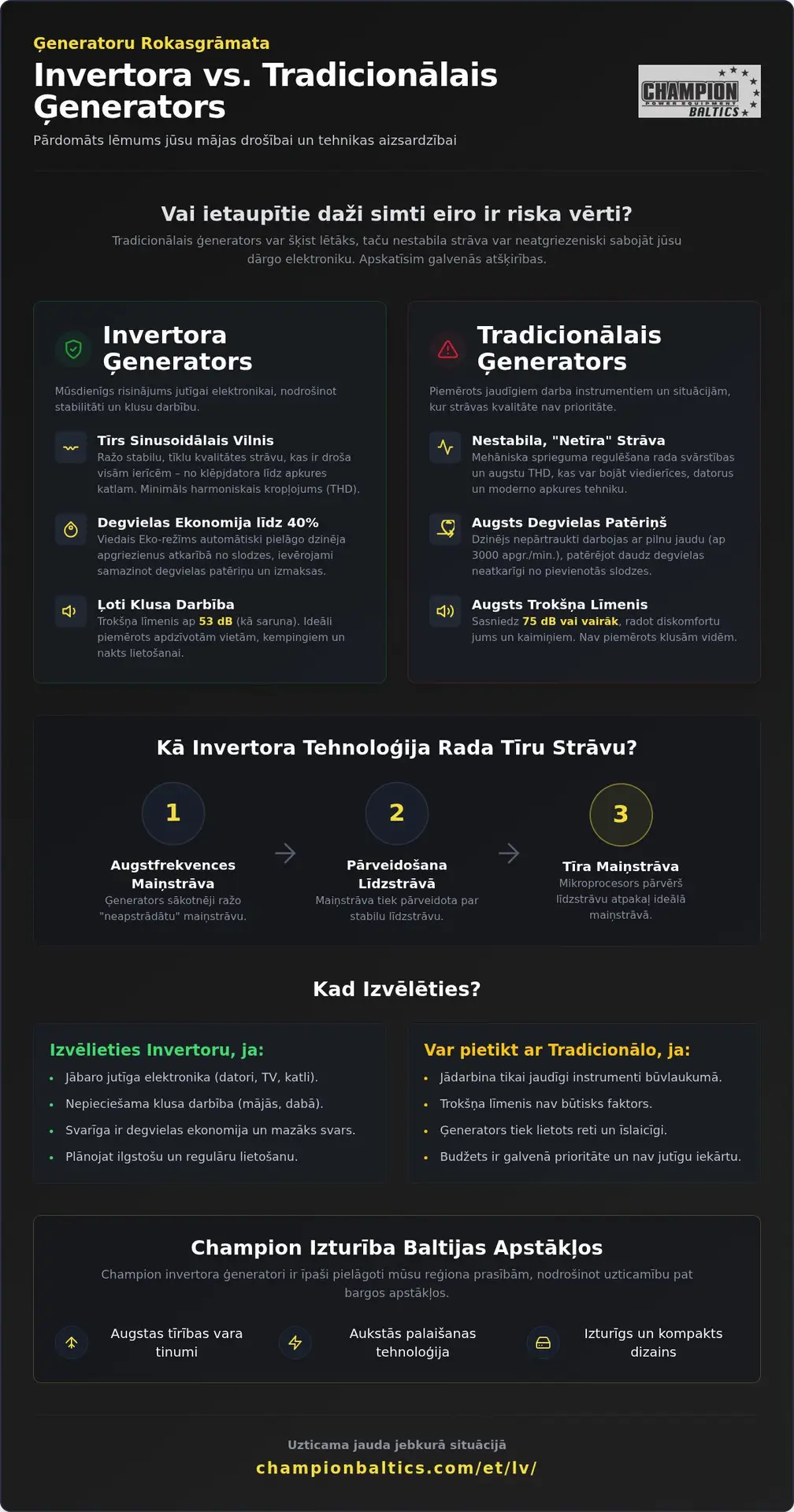 Vai invertora ģenerators ir vērts investīcijas Latvijā?