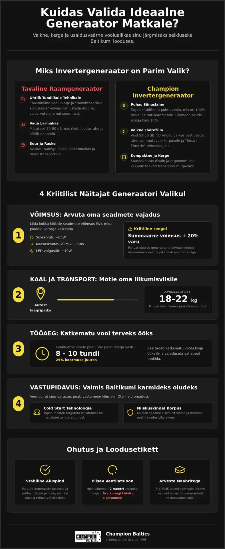 Generaator matkale: Kuidas valida parim kaasaskantav vooluallikas (2026)