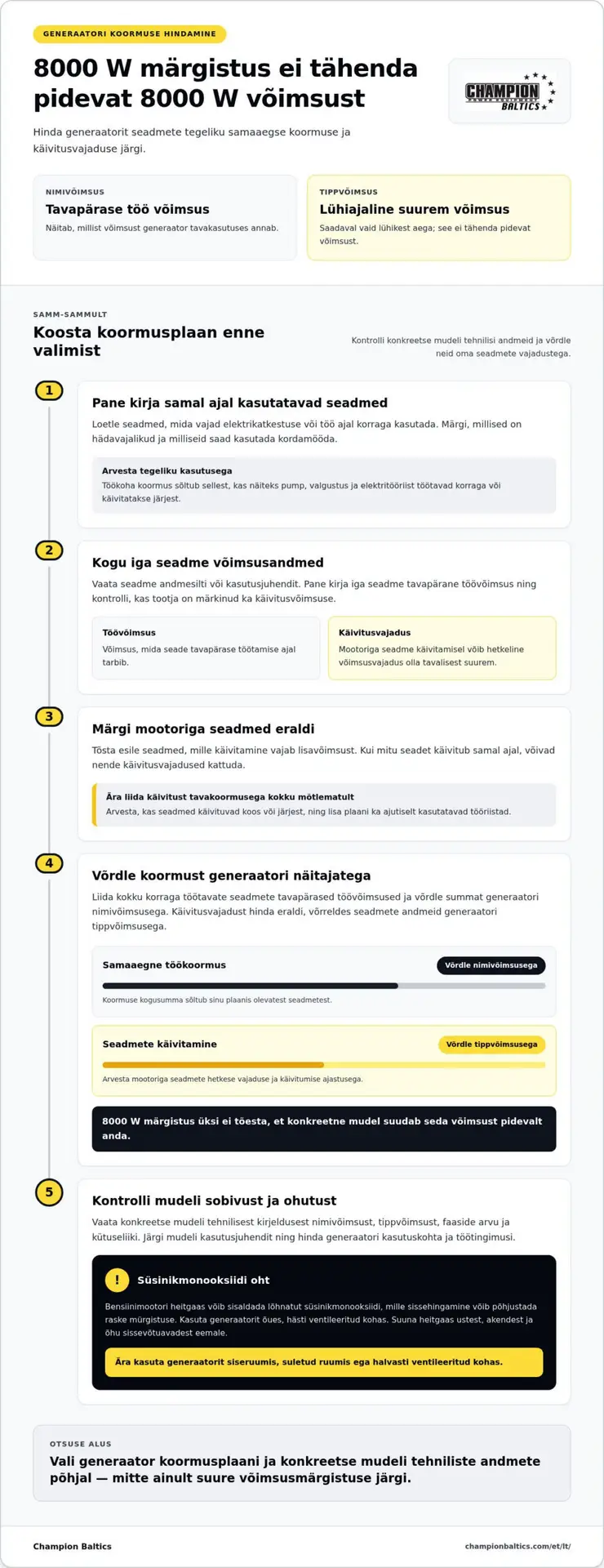 8000 W benzininis generatorius: kaip išsirinkti patikimą sprendimą?
